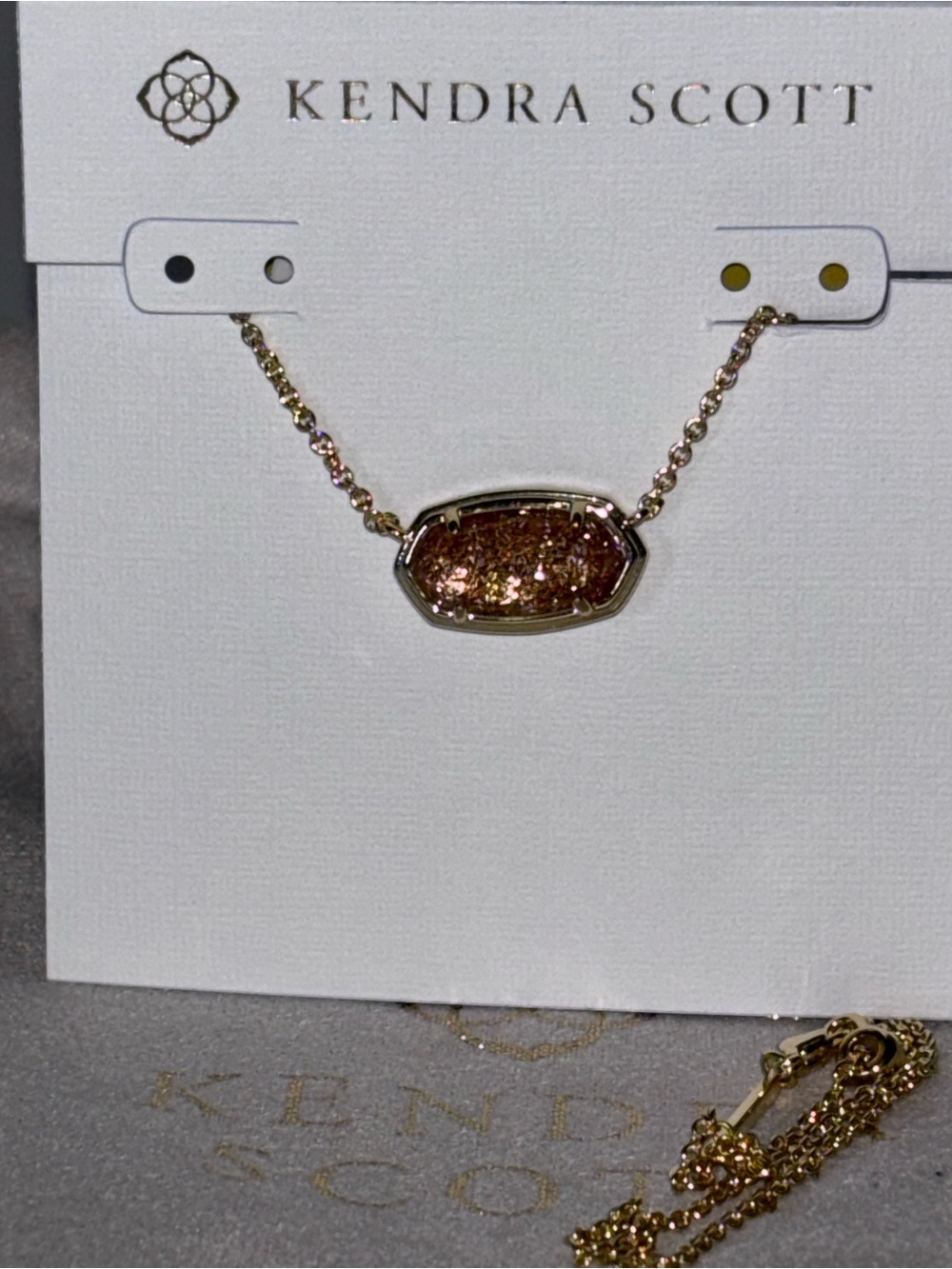 Kendra Scott NEW Collector's Edition 2025 Elisa necklace gold tan glitter